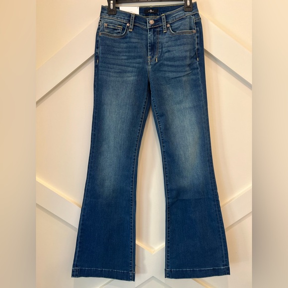 7 For All Mankind Dojo Original Jeans Women Flare Leg Trousers Size 27 NWT 7FAMK - Picture 3 of 9